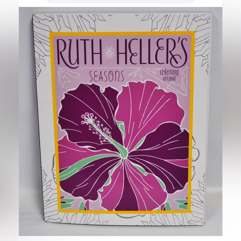 Ruth Heller's Seasons Coloring Art Pad flowers leaves, seashells snowflakes NIP